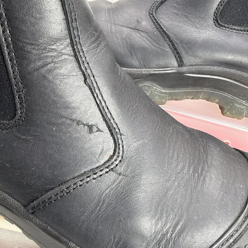 (P5)ROCKROOSTER wide work boots w/steel toe, slip-on, leather safety boots, S/13